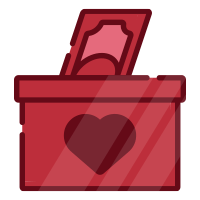 Icon of a Red Donation Box